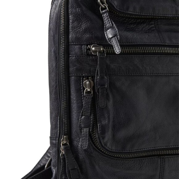 Free People East End Leather Backpack in True Black - FACTORY SEALED - Picture 9 of 15